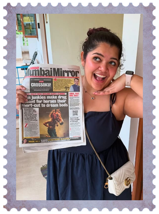 Dr. Tanaya Narendra holding a copy of Mumbai Mirror, writer of the Ask The Sexpert sex education column